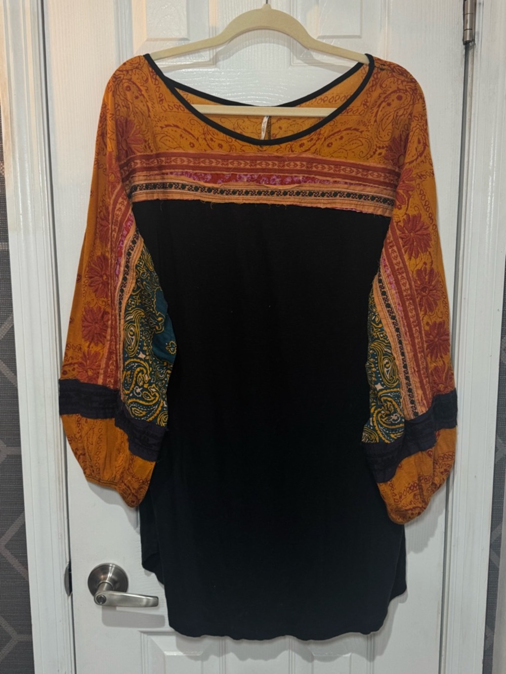 Free People Tripoli high low long sleeve top boho, flory, embroidered - Picture 5 of 9